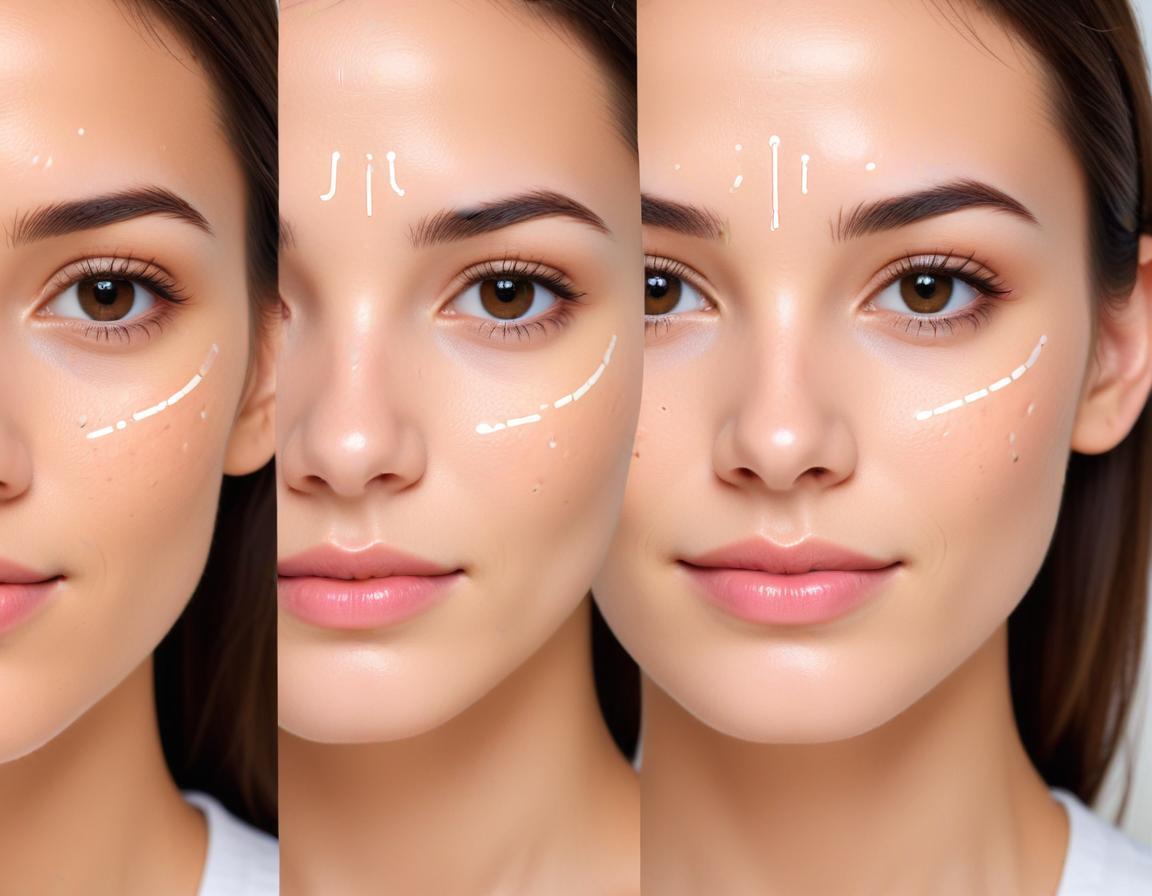 ใบหน้าก่อนและหลังทารองพื้น ที่ปกปิดรอยสิวอย่างมีประสิทธิภาพ