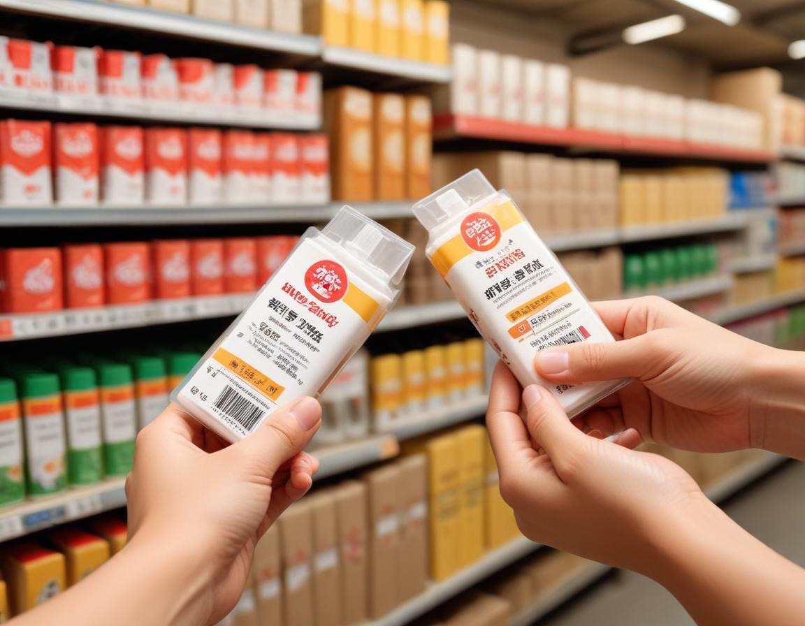 บุคคลกำลังตรวจสอบฉลากและบรรจุภัณฑ์ฟิลเลอร์ เพื่อตรวจสอบความแท้และความปลอม