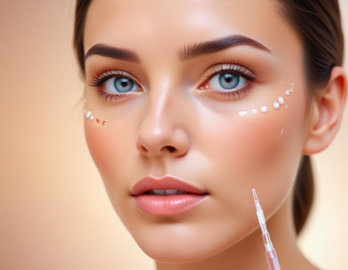 ภาพ ใกล้ ของ หญิง หลัง ฉีด ฟิลเลอร์ แก้ม แสดง อาการ บวม และ ช้ำ