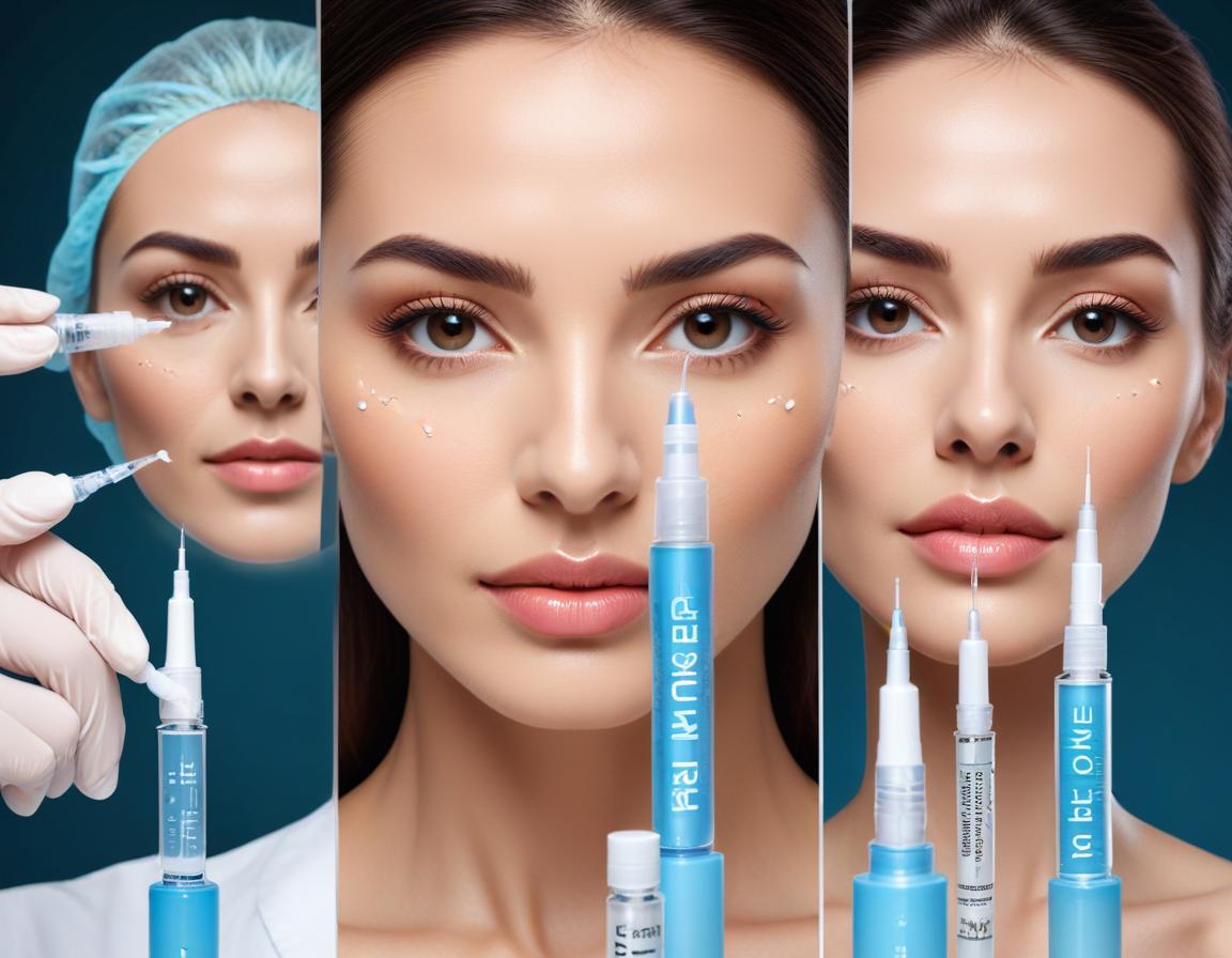 ภาพ แสดง ฟิลเลอร์ ขมับ หลาย ชนิด ไฮยาลูรอนิก แอซิด และ แคลเซียม ฟิลเลอร์