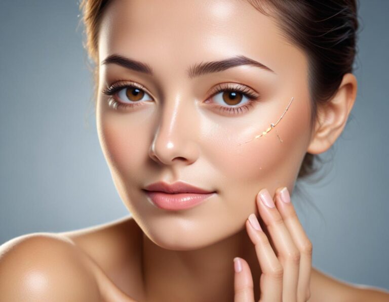 ใกล้ชิด แก้ม ผู้ป่วย รอยแผล สิว กล่อง ระหว่าง เลเซอร์ Er:YAG แพทย์ สวมถุงมือ แสงคลินิกนุ่ม