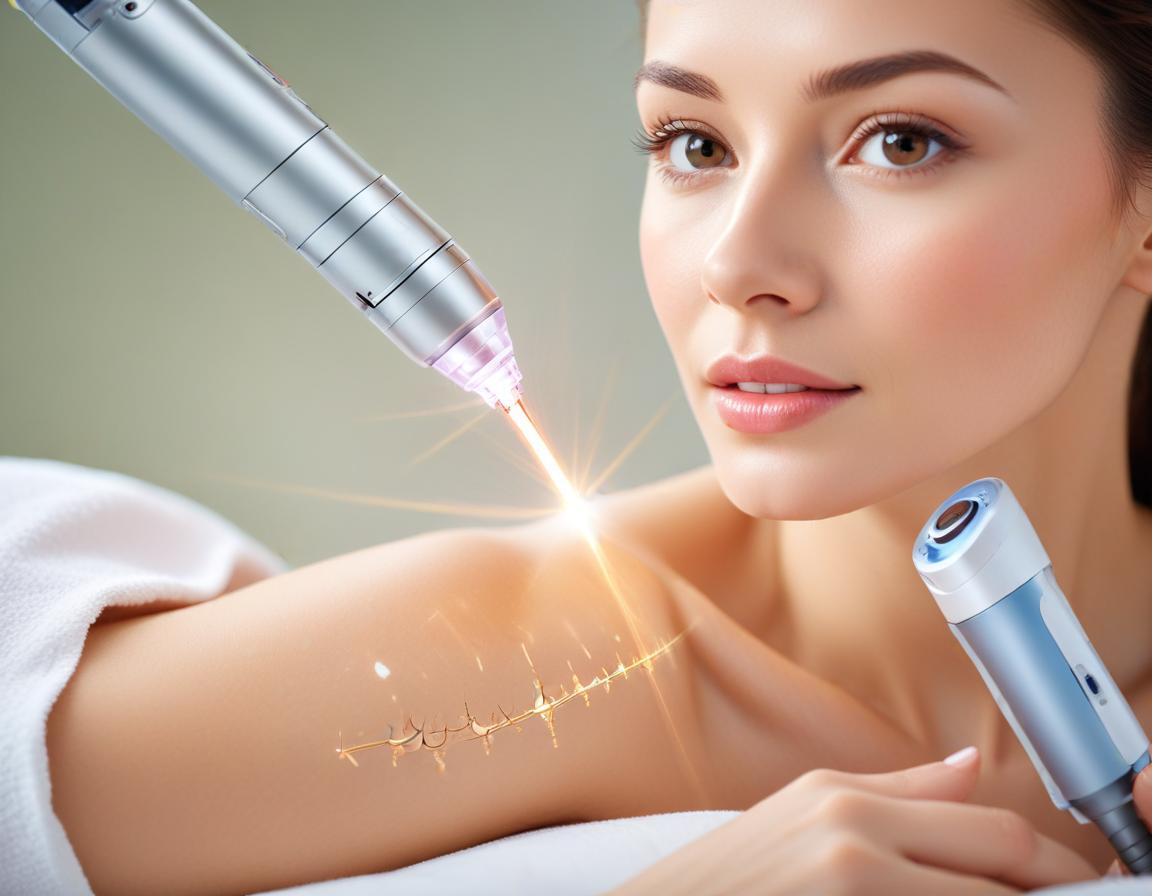 ภาพใกล้ Fraxel เลเซอร์ 1550/1927 สำหรับ รอยสิว และ รอยดำ บน ผิวแพ้ง่าย