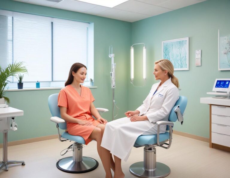 แพทย์ ผิวหนัง ทำ Fraxel 1550/1927 ใบหน้า หลุม สิว ice-pick สวม แว่น ป้องกัน แสง ฟ้า เงียบสงบ