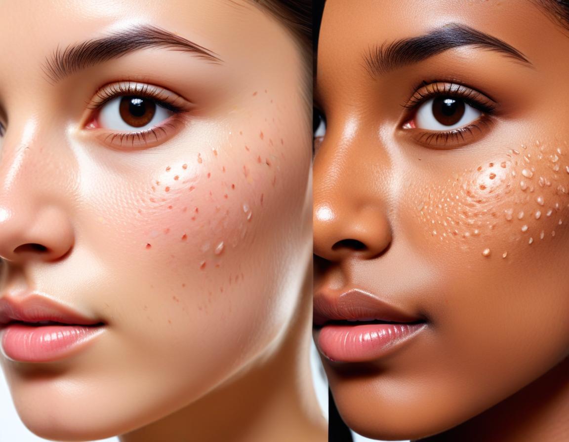 เปรียบเทียบ โทน สี ผิว และ รอย สิว ก่อน หลัง การ รักษา PDL/Vbeam