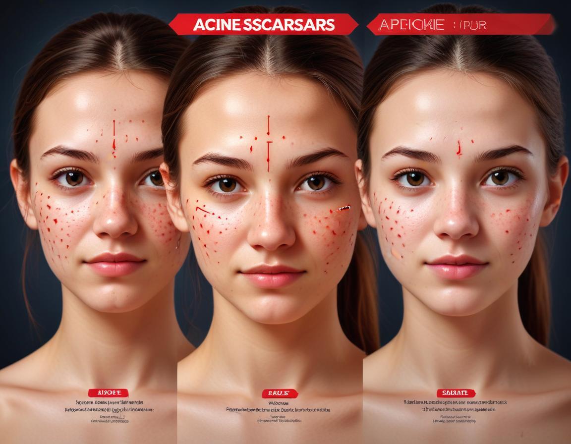 อินโฟกราฟิก แสดง ประเภท รอยสิว ใน วัยรุ่น ผิว มัน และ เลเซอร์ รักษา