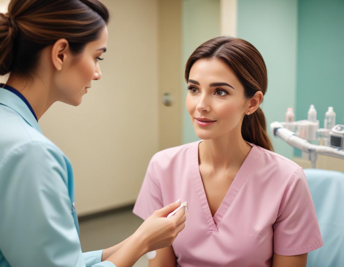 ผู้ป่วย กำลัง ประคบ เย็น หลัง ฟิลเลอร์ หน้าผาก เพื่อ ฟื้นตัว เร็ว