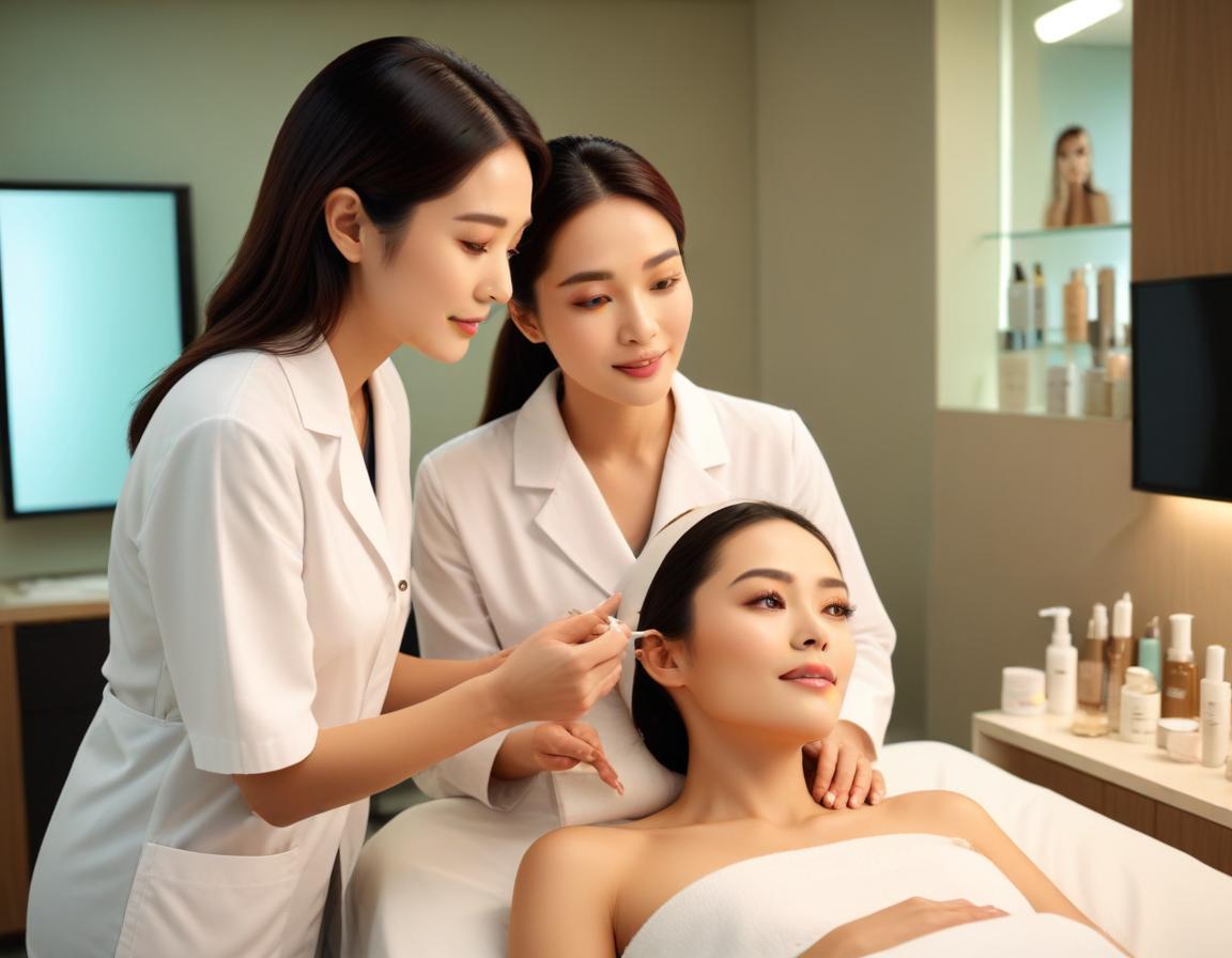 ภาพ ใกล้ ชิด แสดง ประโยชน์ ของ โบท็อกซ์ เพื่อ ผิว ดู อ่อน เยาว์