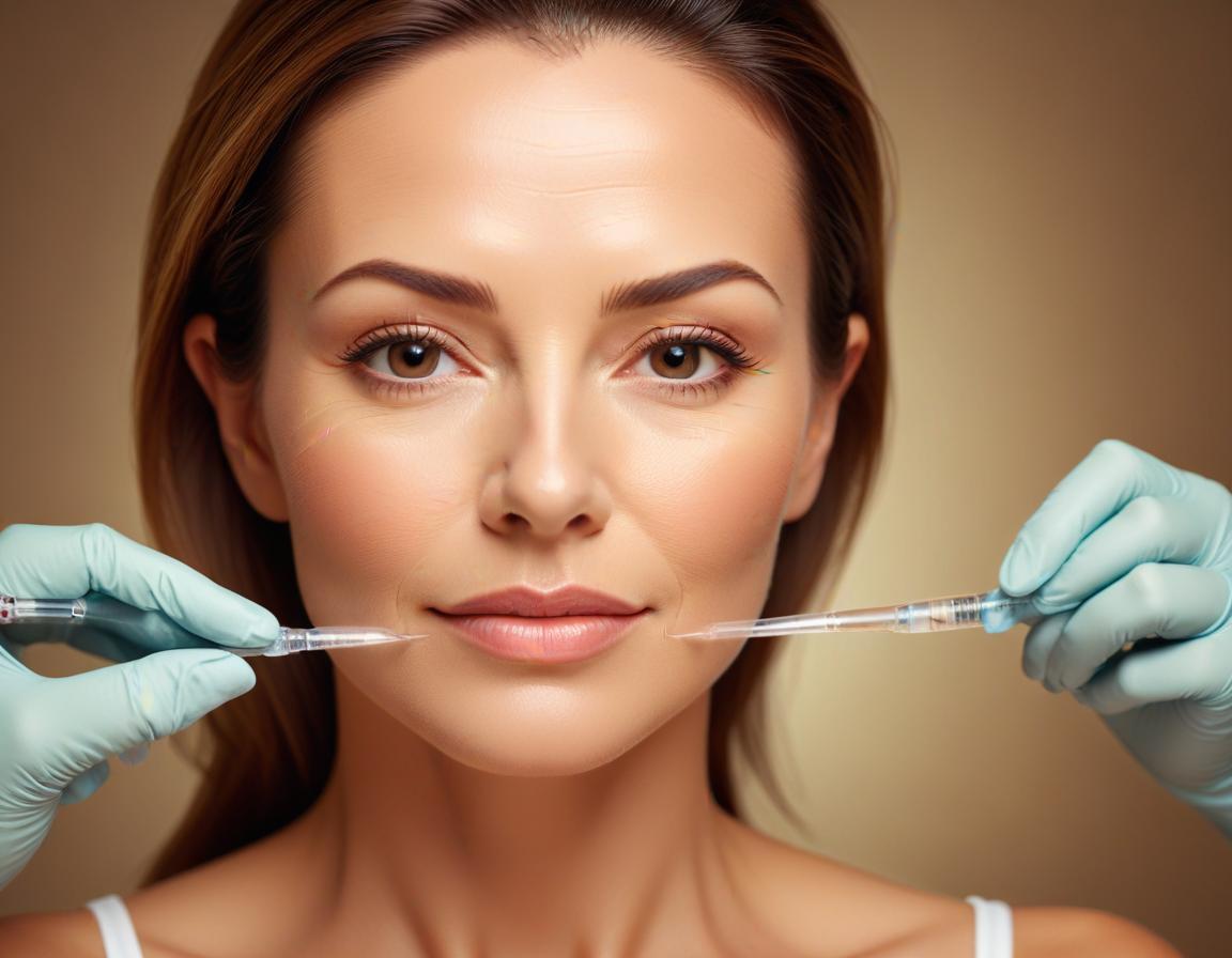 ผู้หญิงก่อนและหลังการรักษาโบท็อกซ์ที่หน้าผาก ใบหน้าดูเรียบเนียนขึ้น