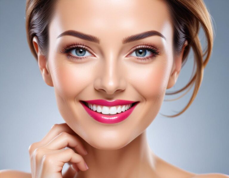 ผู้หญิงมีหน้าผากเรียบเนียน แสดงอารมณ์สงบ บรรยากาศผ่อนคลาย