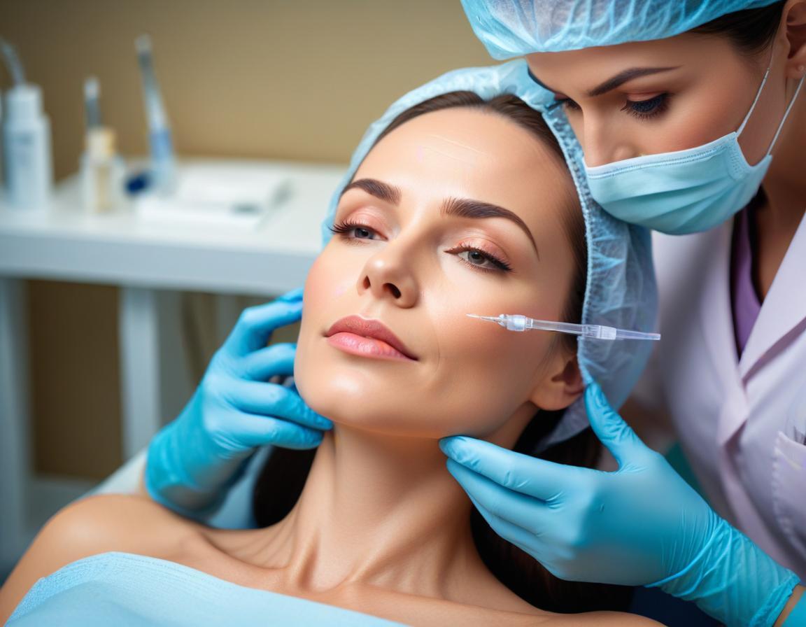 ผู้หญิงยิ้มโชว์ผลโบท็อกซ์ที่มุมปากยกขึ้นอย่างชัดเจน